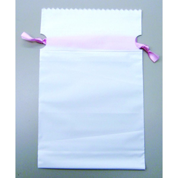 画像1: サテンリボン巾着袋　ピンク/シルバー  1000枚　1枚あたり＠35.8円(税込) (1)